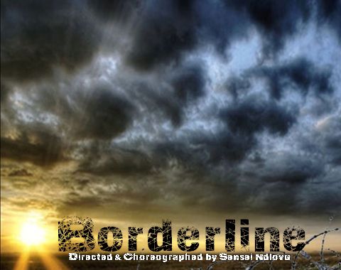 Borderline poster: a sunset over barbed wire, Directed and Choreographed by Sensei Ndlovu