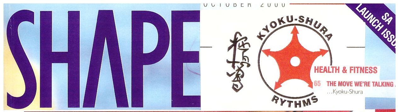 Shape magazine masthead with the Kyoku-Shura RYTHMS emblem, October 2000 SA launch issue