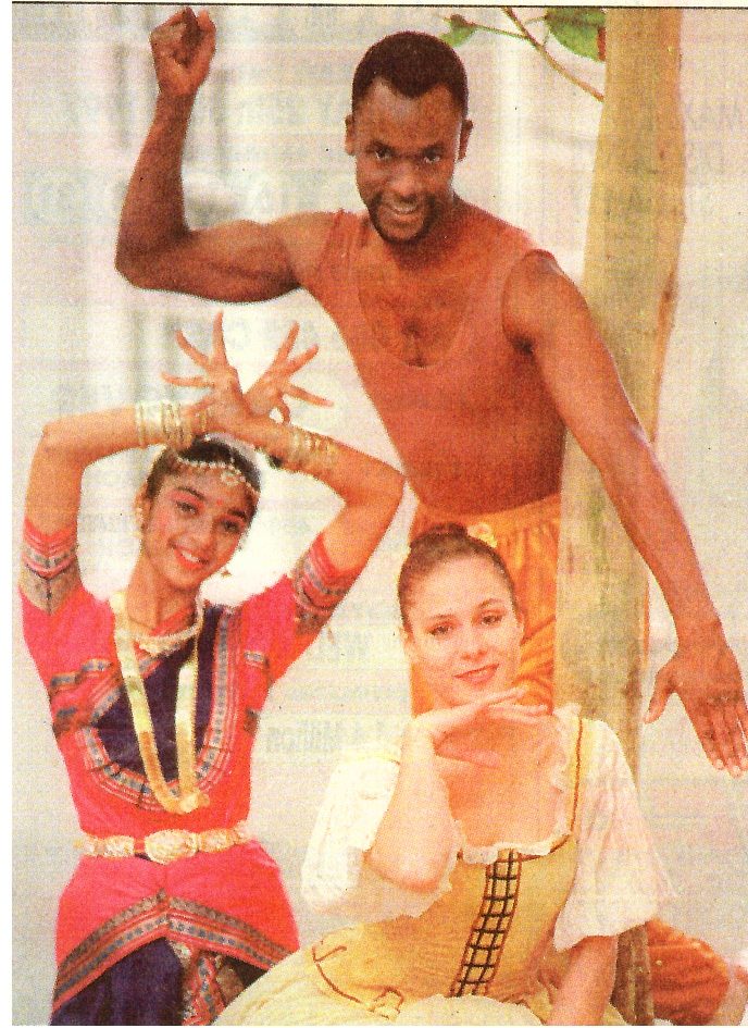 Sensei San Ndlovu with two fellow dancers, photographed for the Night of 100 Stars